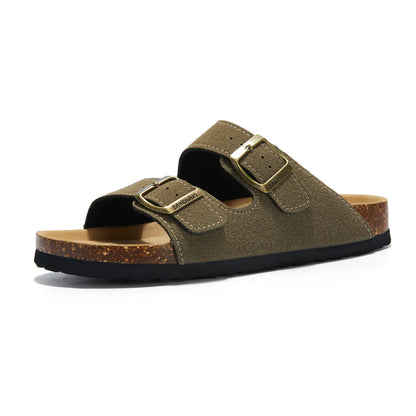 Maibulun Suede Arizona Sandals - Moss Green | Arventti