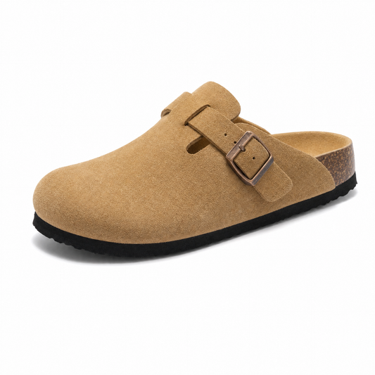 Arventti Suede Boston Clogs - Light Brown