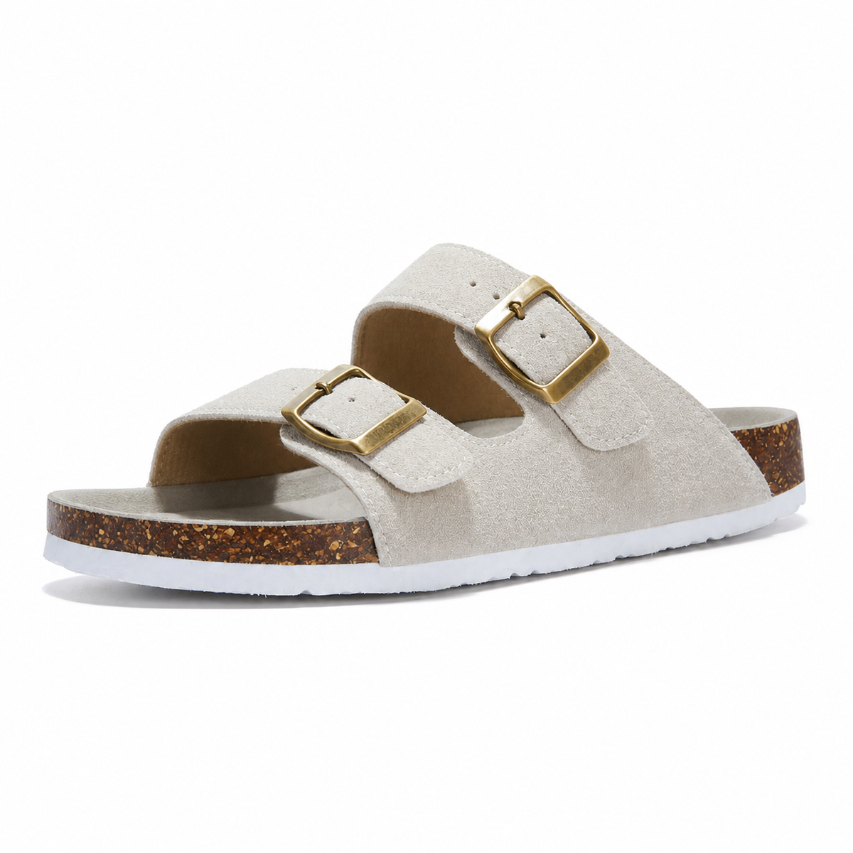 Maibulun Suede Arizona Sandals - Cream | Arventti