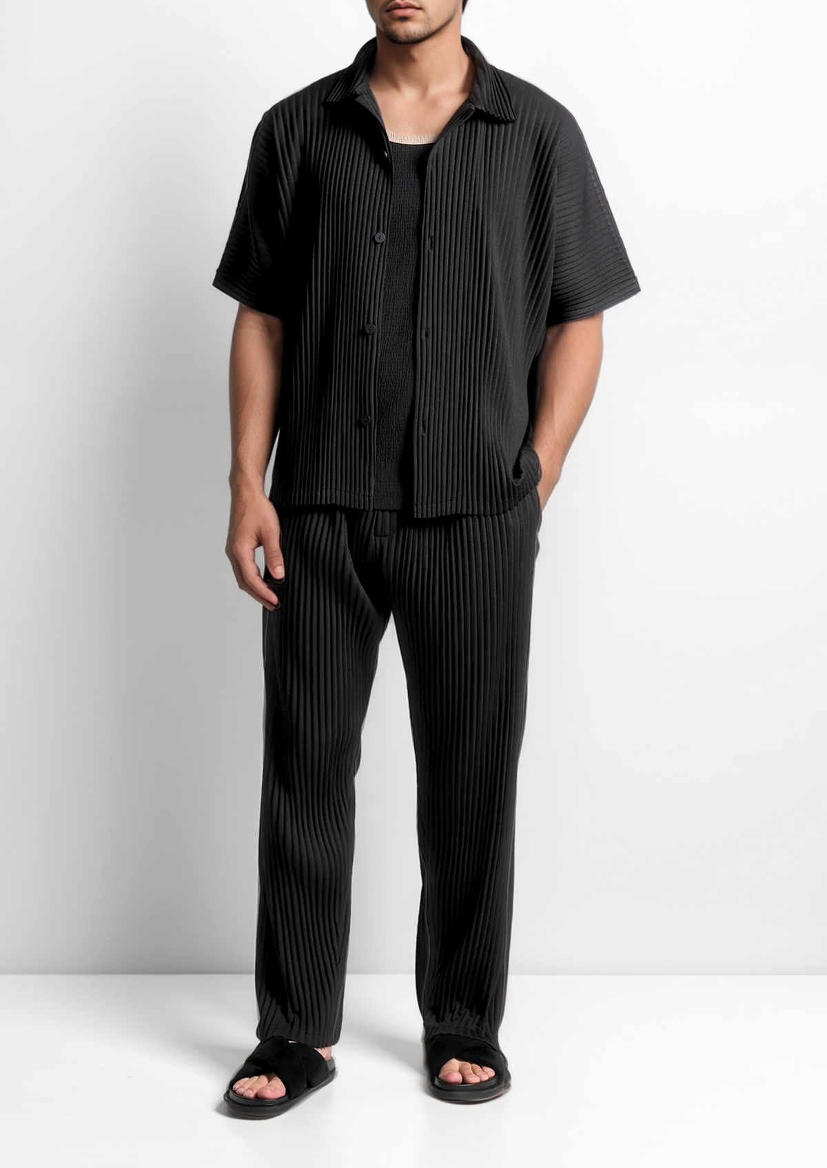 Black Pleated Summer Set | Arventti
