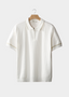 White Contrast Trim Zipper Polo