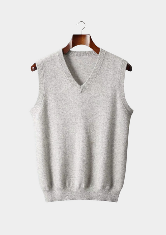 Pure Extra-Fine Merino Wool V-Neck Vest | Arventti