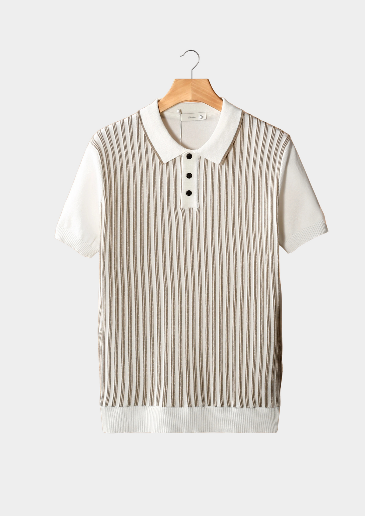 White Vertical Striped Polo | Arventti