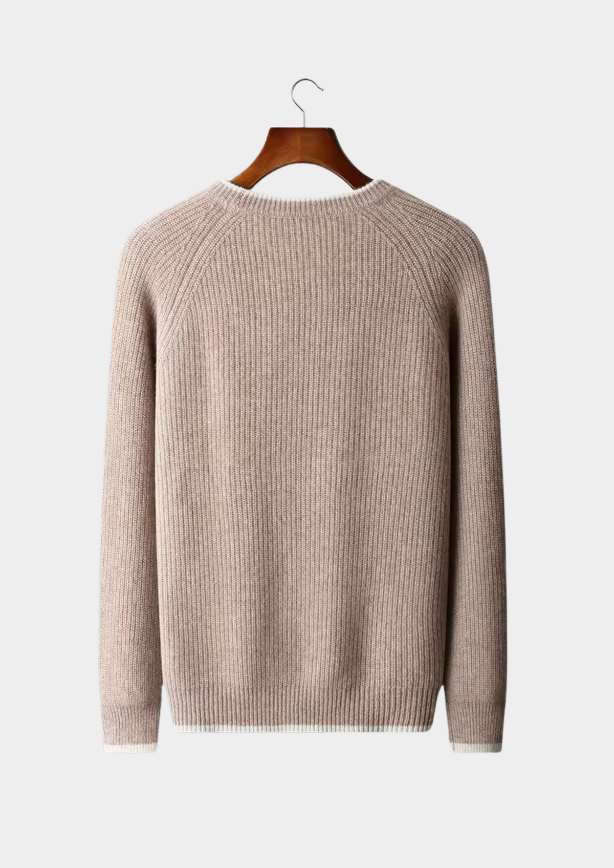 Pure Extra-Fine Merino Wool Two Tone Crewneck | Arventti