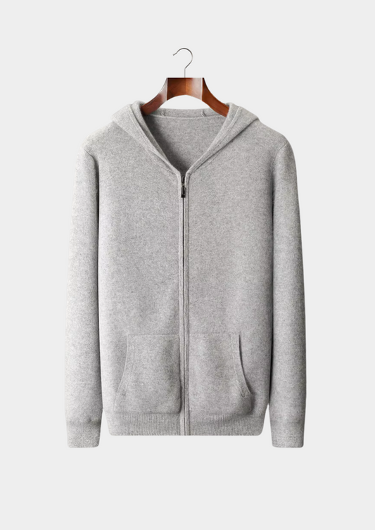 Pure Extra-Fine Merino Wool Zipper Hoodie | Arventti