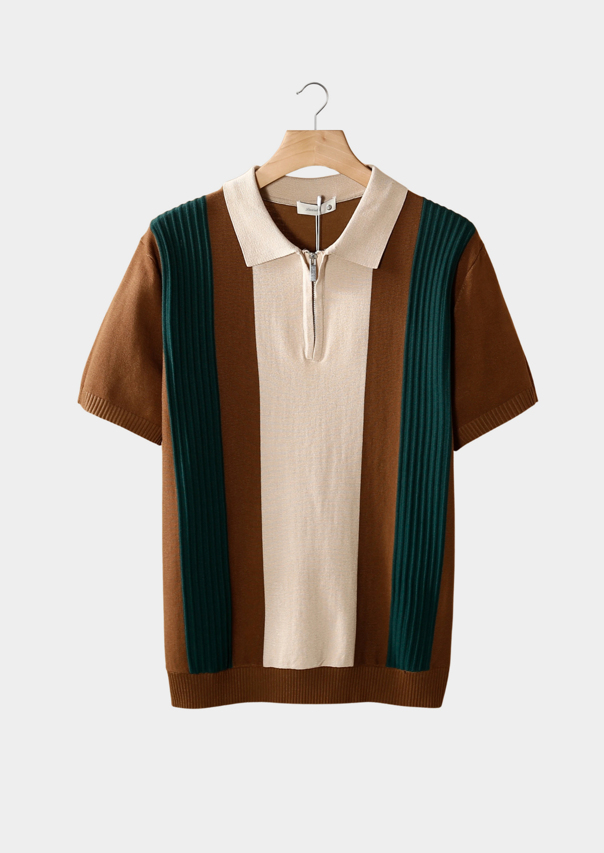 Brown Resort Zipper Polo | Arventti