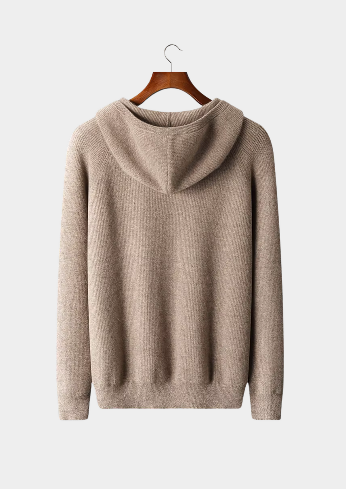 Pure Extra-Fine Merino Wool Ribbed Zip Hoodie | Arventti