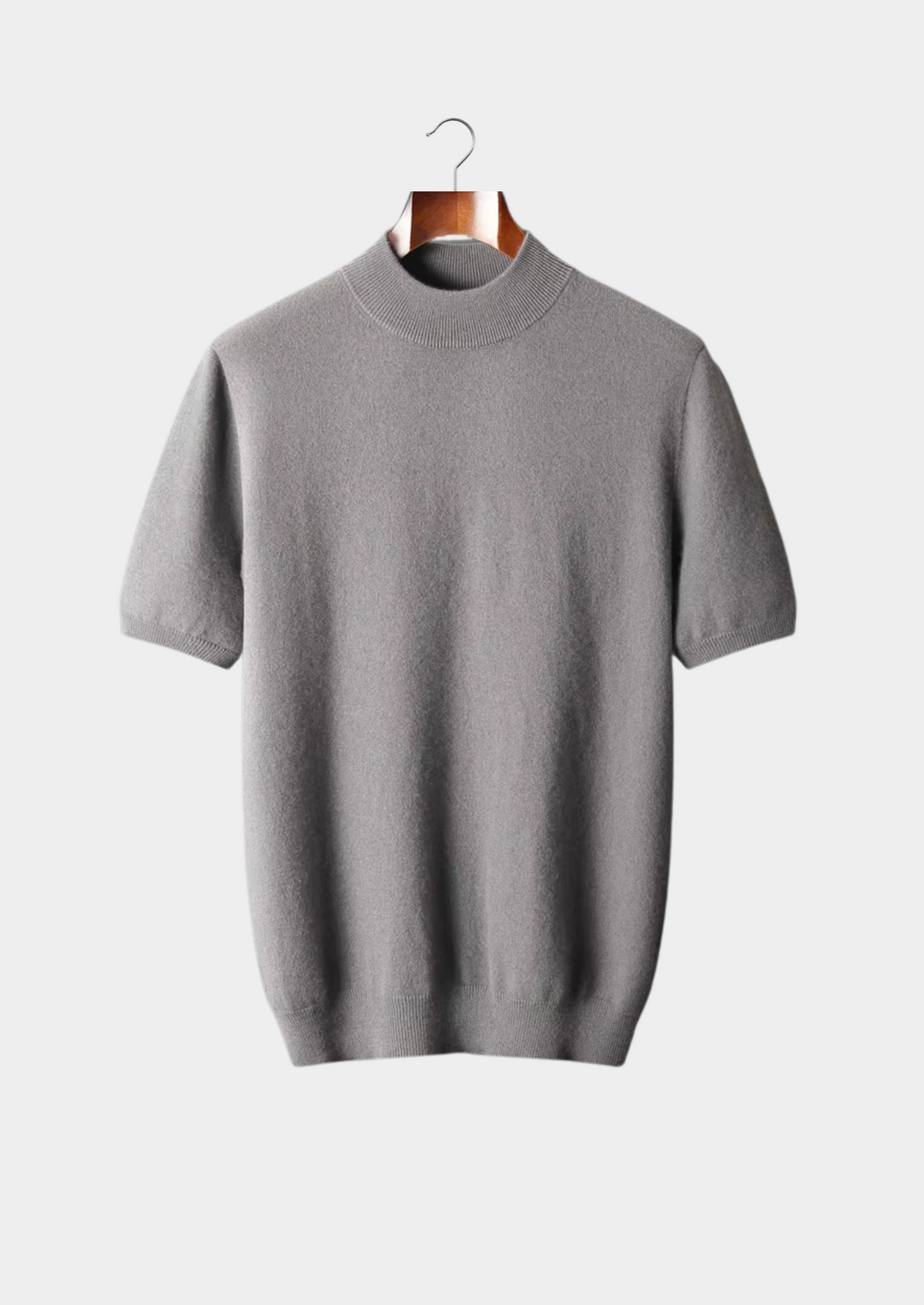 Premium Cashmere Mock Neck T-Shirt | Arventti