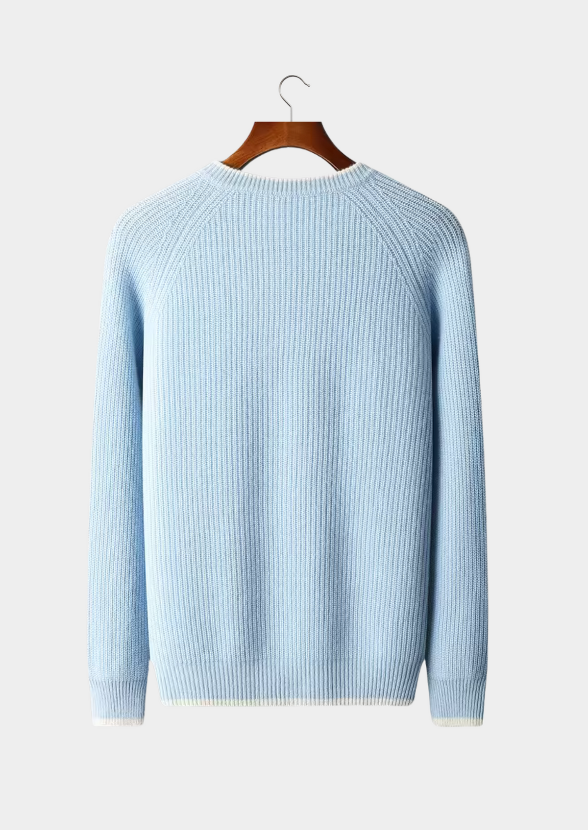 Pure Extra-Fine Merino Wool Two Tone Crewneck | Arventti