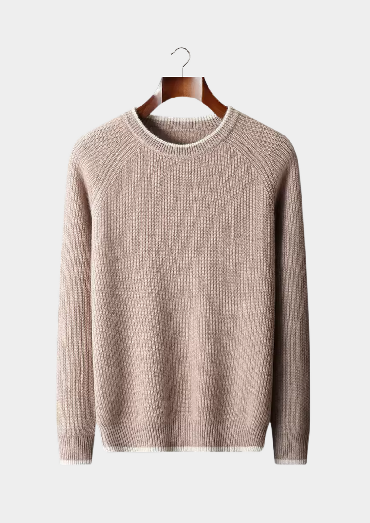 Pure Extra-Fine Merino Wool Two Tone Crewneck | Arventti