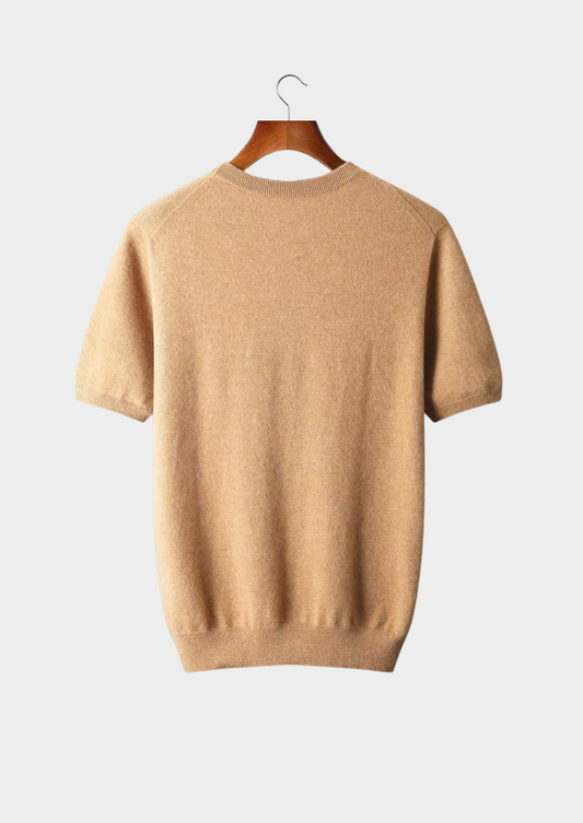 Premium Cashmere Classic Crewneck T-Shirt - Honey Mustard | Arventti