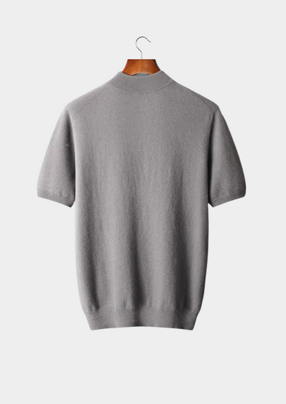 Premium Cashmere Mock Neck T-Shirt | Arventti