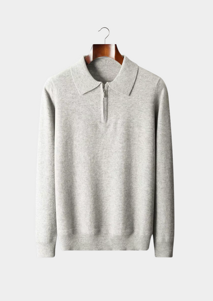 Pure Extra-Fine Merino Wool Half Zip Polo | Arventti