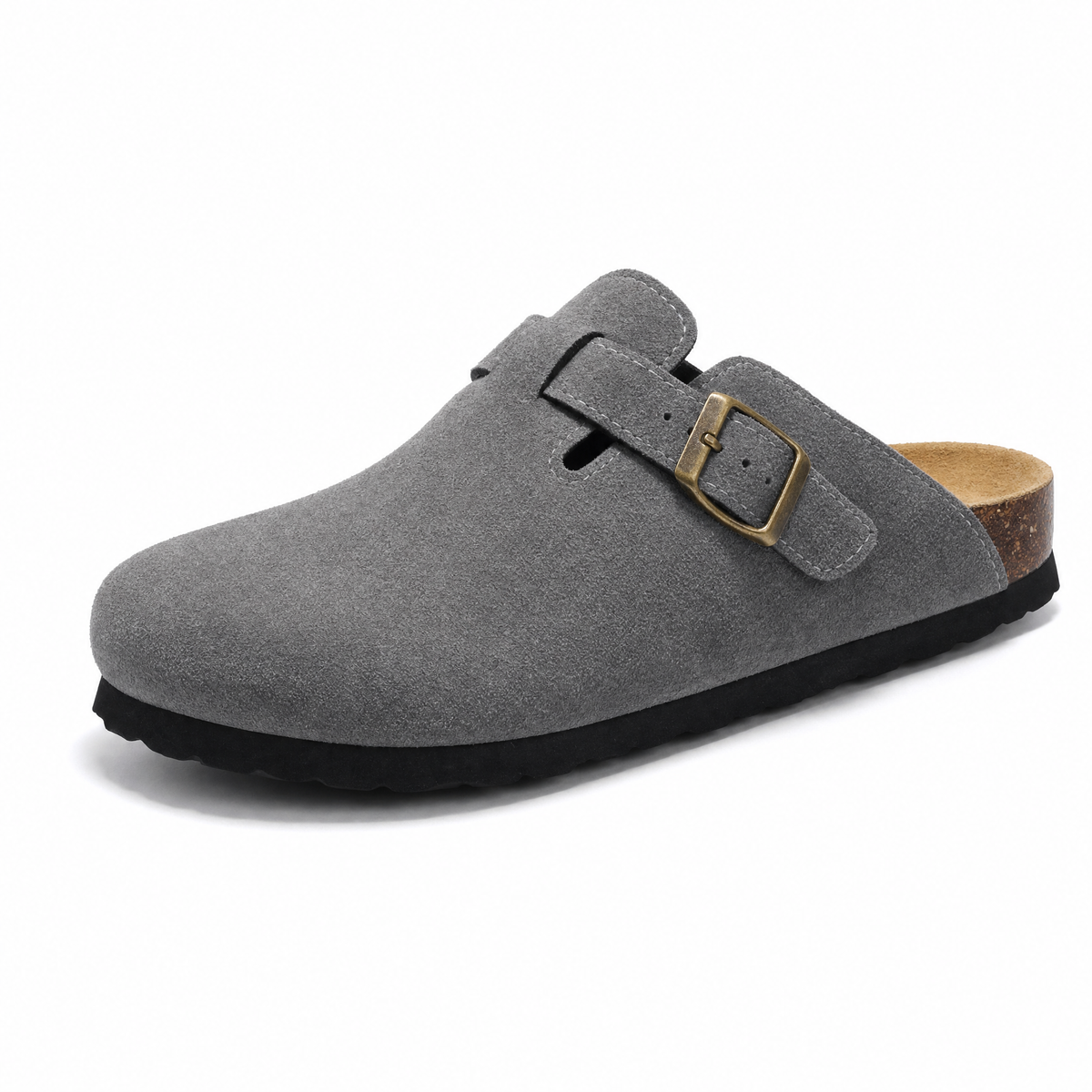 Arventti Suede Boston Clogs - Dark Grey