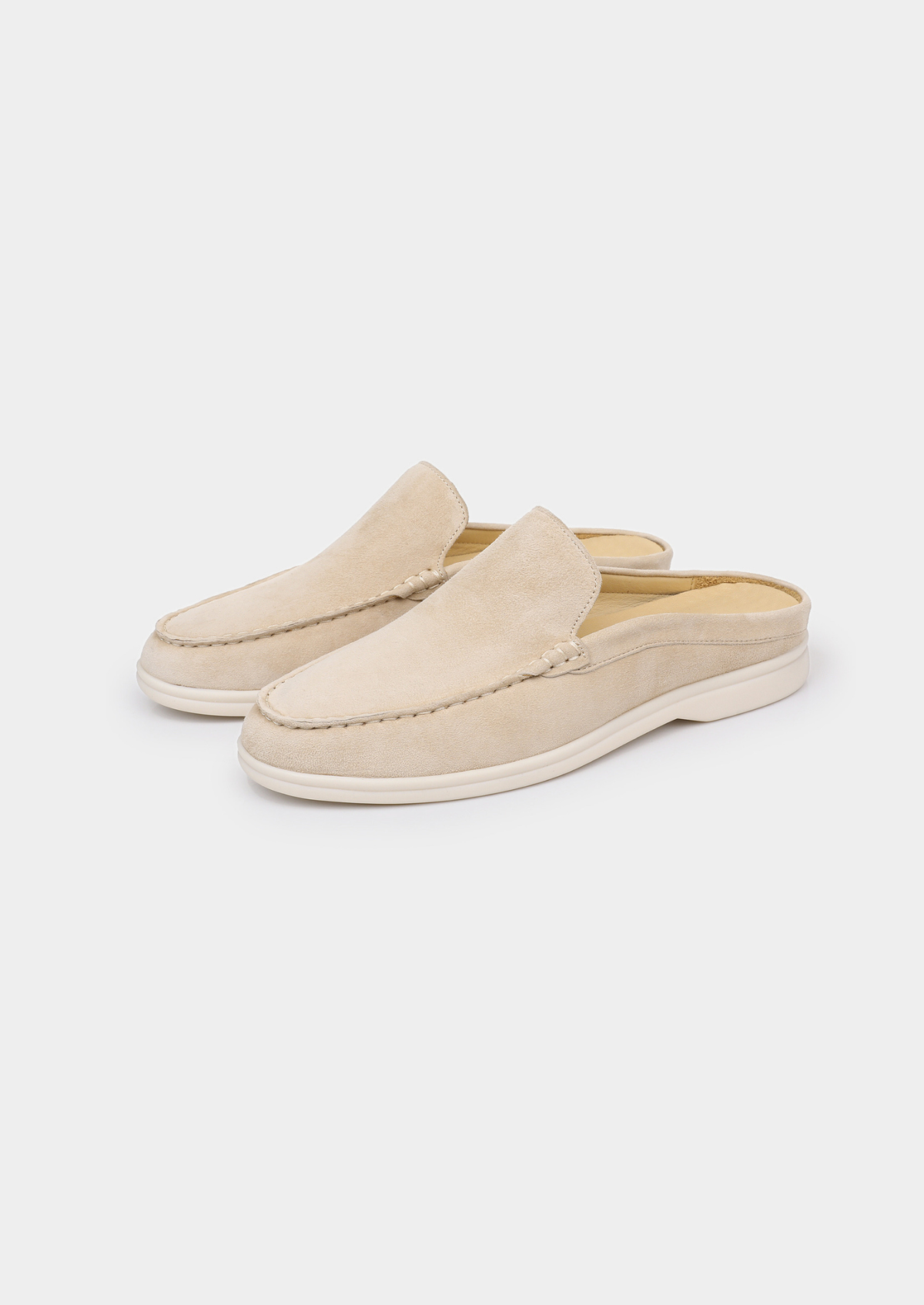 Ivory Marina Suede Slipper | Arventti