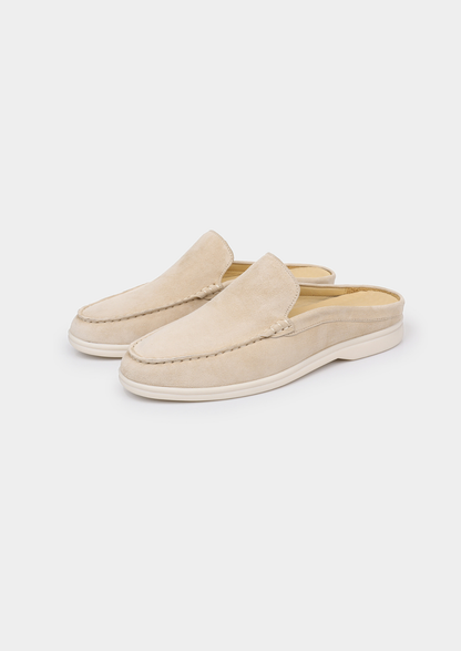 Ivory Marina Suede Slipper | Arventti