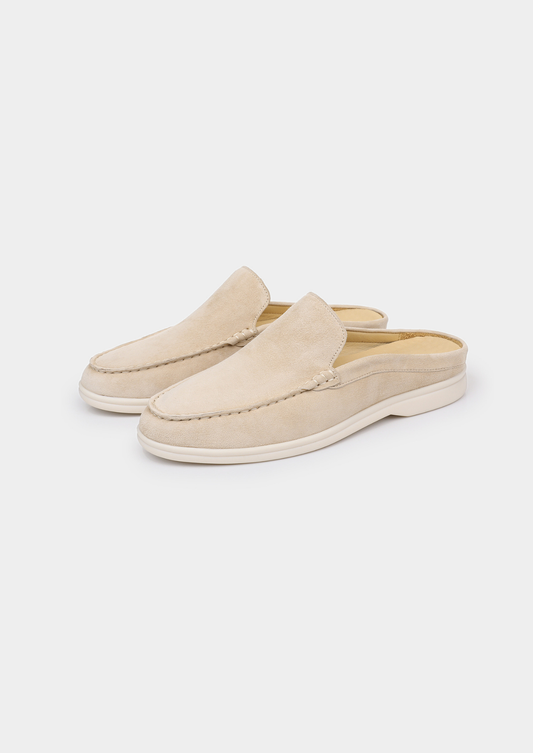Ivory Marina Suede Slipper | Arventti