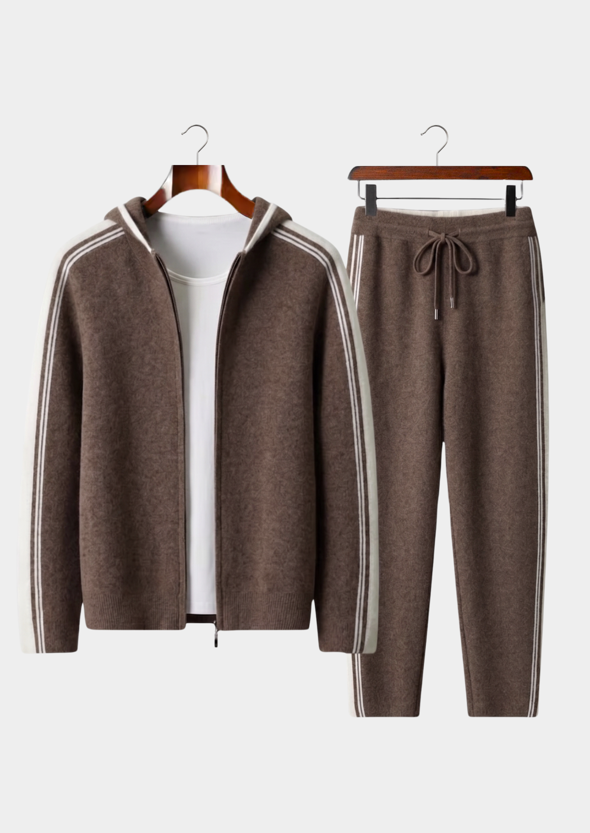 Pure Extra-Fine Merino Wool Dark Mocha Damien Set | Arventti