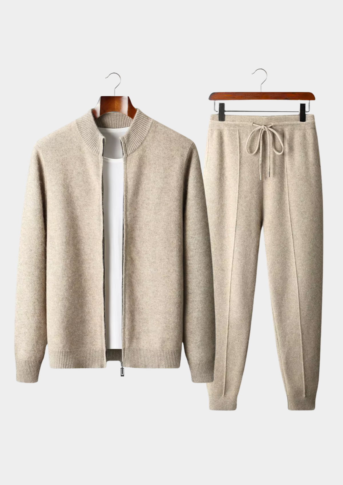 Pure Extra-Fine Merino Wool Sand Luzzo Set | Arventti