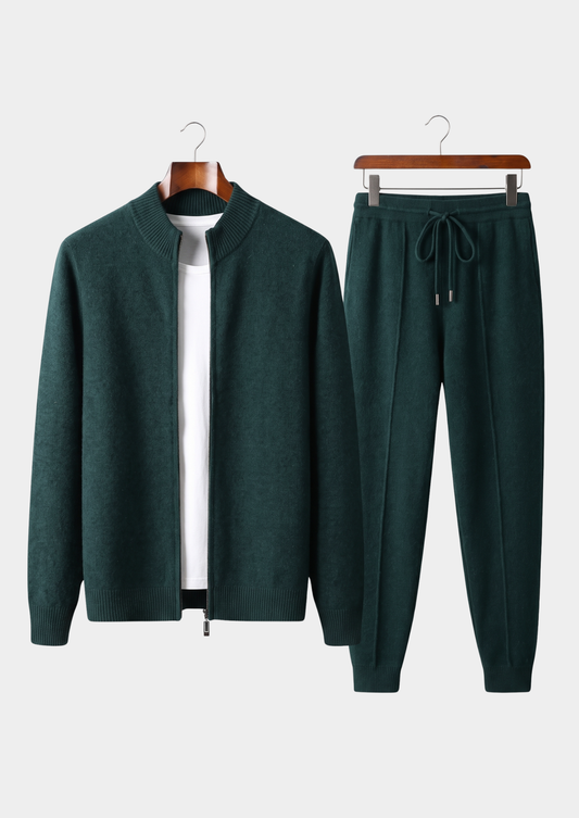 Pure Extra-Fine Merino Wool Sea Green Luzzo Set | Arventti