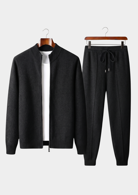 Pure Extra-Fine Merino Wool Black Luzzo Set | Arventti