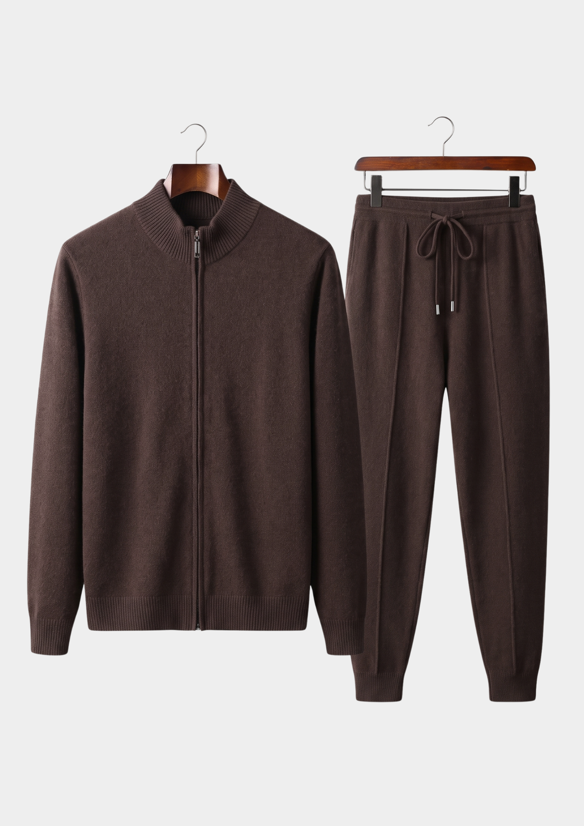 Pure Extra-Fine Merino Wool Dark Brown Luzzo Set | Arventti