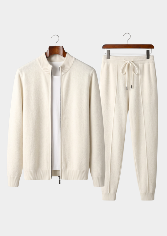 Pure Extra-Fine Merino Wool Cream White Luzzo Set | Arventti