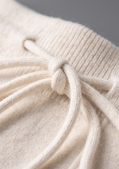 Pure Extra-Fine Merino Wool Cream White Luzzo Set | Arventti