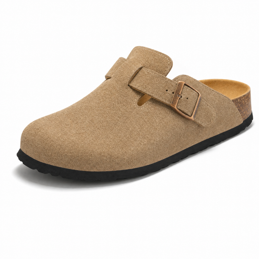 Arventti Suede Boston Clogs - Sand